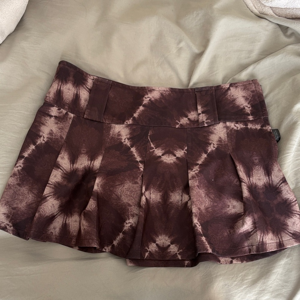 I.AM.GIA Brown Tie-Dye Skater Skirt